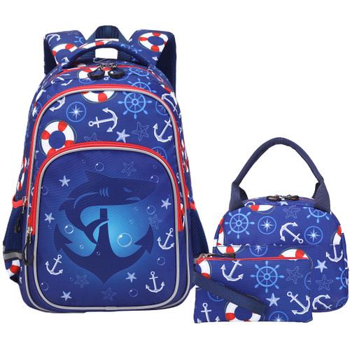 School Backpack Kids Bookbag Set-with Lunch Bag & Pencil Case Elementary Preschool Kindergarten Supplies for Boys Girls (Blue Shark set) School Backpack Kids Bookbag Set-with Lunch Bag & Pencil Case Elementary Preschool Kindergarten Supplies for Boys Girls (Blue Shark set)