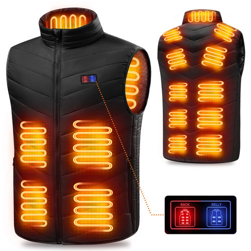 Heated Vest for Men Heated Vest Women with 15 Heated Zones 3s Quick Heating Lightweight Heated Jackets for Men Electric USB Heat Vest for Hunting (Battery Not Included)