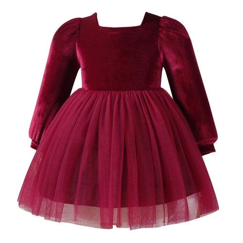Toddler Velvet Christmas Dress: Baby Winter Pageant Party Gowns for Kids Princess Long Sleeve Tulle Wedding Evening Infant Xmas Holiday Dresses Birthday Fall Outfit Photoshoot Burgundy 12-18 Months Toddler Velvet Christmas Dress: Baby Winter Pageant Party Gowns for Kids Princess Long Sleeve Tulle Wedding Evening Infant Xmas Holiday Dresses Birthday Fall Outfit Photoshoot Burgundy 12-18 Months