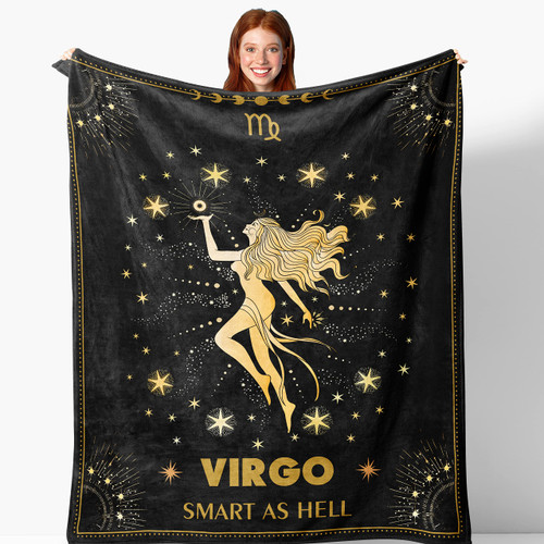 Henazin Virgo Gifts for Women, Virgo Gifts, Virgo Gifts for Men, Birthday Gift for Virgo, Virgo Birthday Gift Girl Boy, Virgo Decor, Zodiac Gifts Virgo, Constellation Gift Virgo Throw Blanket 50"X60"
