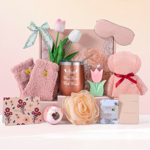 Delytid Birthday Gifts for Women, Ideal Christmas Gifts Relaxing Spa Gift Set for Mom Sister Best Friend Friendship Wife Coworker Teacher Nurse Women Who Have Everything, Unique Gifts For Her Delytid Birthday Gifts for Women, Ideal Christmas Gifts Relaxing Spa Gift Set for Mom Sister Best Friend Friendship Wife Coworker Teacher Nurse Women Who Have Everything, Unique Gifts For Her