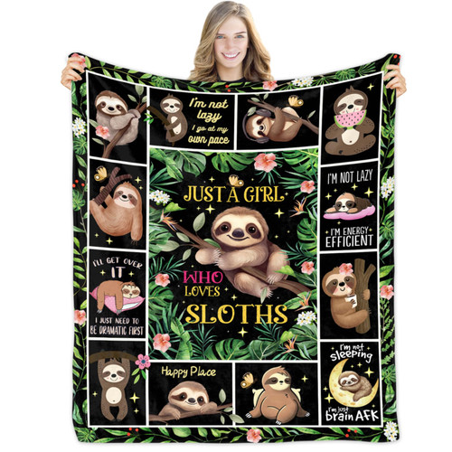 Sloth Blanket Sloth Gifts for Girls Women Cute Cartoon Sloth Print Throw Blanket Soft Cozy Plush Fleece Flannel Blanket for Kids Adults Bed Couch Sofa Funny Gifts for Sloth Lovers All Season 60"x50" Sloth Blanket Sloth Gifts for Girls Women Cute Cartoon Sloth Print Throw Blanket Soft Cozy Plush Fleece Flannel Blanket for Kids Adults Bed Couch Sofa Funny Gifts for Sloth Lovers All Season 60"x50"