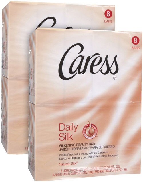 Caress Moisturizing Beauty Bar, Daily Silk, 4.25 oz, 8, ct, 2 Pack Caress Moisturizing Beauty Bar, Daily Silk, 4.25 oz, 8, ct, 2 Pack