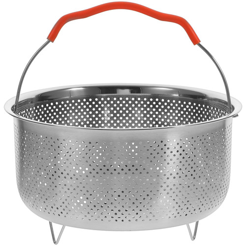 Kichvoe Steamer Basket Stainless Steel Vegetable Steamer Basket Insert Kitchen Dumpling Steaming Basket With Handle For Vegetable Seafood Cooking-8.6*4.7inch