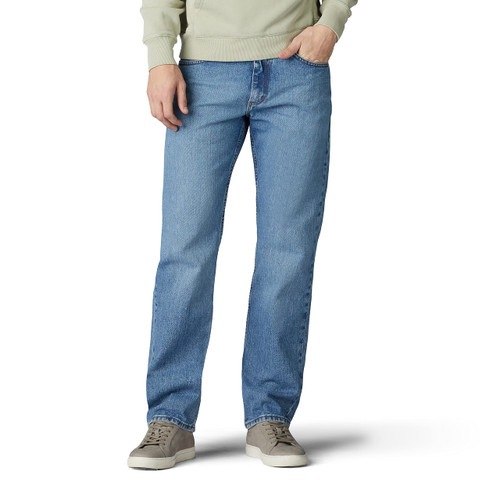 Lee Men's Regular Fit Straight Leg Jean, Vintage Stone, 38W x 29L