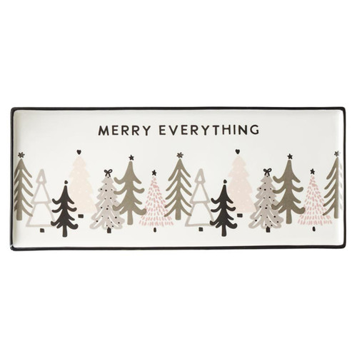 Santa Barbara Design Studio Holiday Serving Platter Christmas Village Ceramic Tray, 12" x 4.75", Merry Everything Santa Barbara Design Studio Holiday Serving Platter Christmas Village Ceramic Tray, 12" x 4.75", Merry Everything