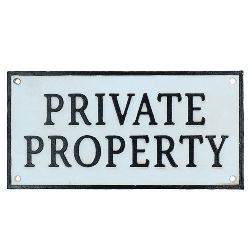 AB Tools Private Property Cast Iron Sign Plaque Door Wall House Garden Gate Post Yard