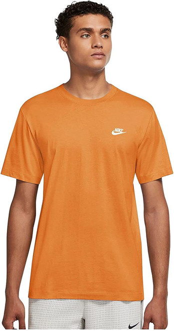 Nike Men's Sportswear Club T-Shirt (as1, Alpha, xx_l, Regular, Regular, Kumquat)