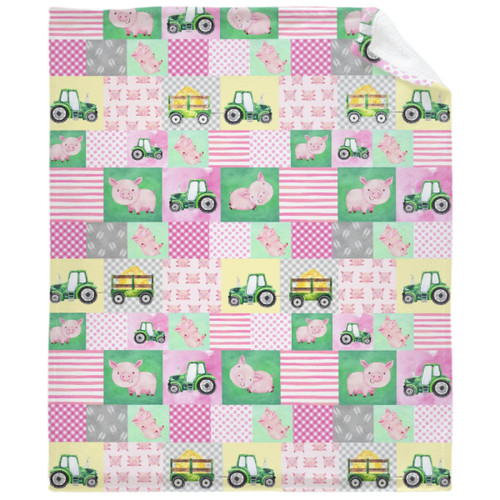 Pig Farm Tractor Blanket Gifts Super Soft Lightweight Flannel Blankets Throw for Kids, Adult, Suitable for Couch, Sofa, Bed, Camping, Travel All Seasons 40"x50" for Kid