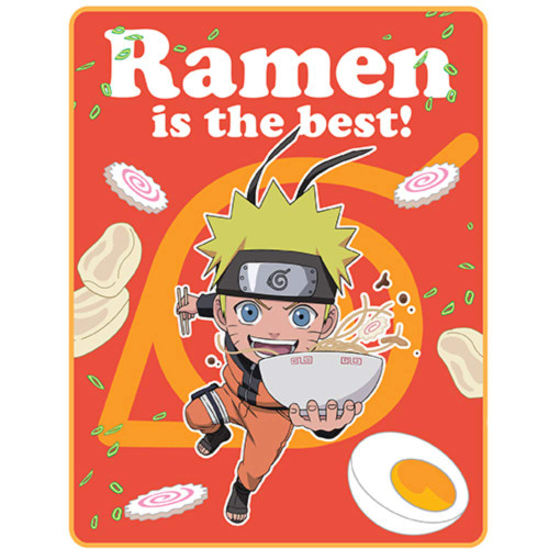 Great Eastern Entertainment Naruto Shippuden- SD Naruto W/Ramen Throw Blanket