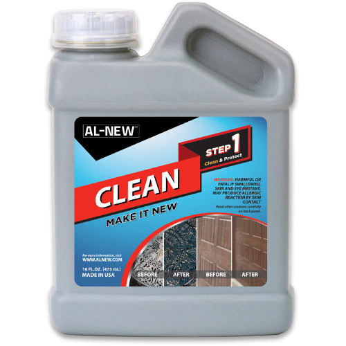 AL-NEW STEP 1 CLEAN | Cleaning Solution for Outdoor Patio Furniture, Garage Doors, Window Frames, Exterior Lights & Fencing (16 Ounce)