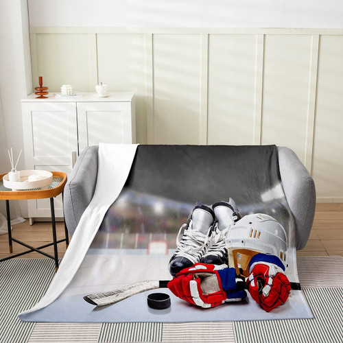 Hockey Player Fleece Throw Blanket,Kids Ice Hockey Flannel Fuzzy Blanket for Bed Sofa Couch,Hockey Punk All Season Bed Blanket Hockey Stadium Breathable Plush Blanket Room Decor Throw 50"x60" Hockey Player Fleece Throw Blanket,Kids Ice Hockey Flannel Fuzzy Blanket for Bed Sofa Couch,Hockey Punk All Season Bed Blanket Hockey Stadium Breathable Plush Blanket Room Decor Throw 50"x60"