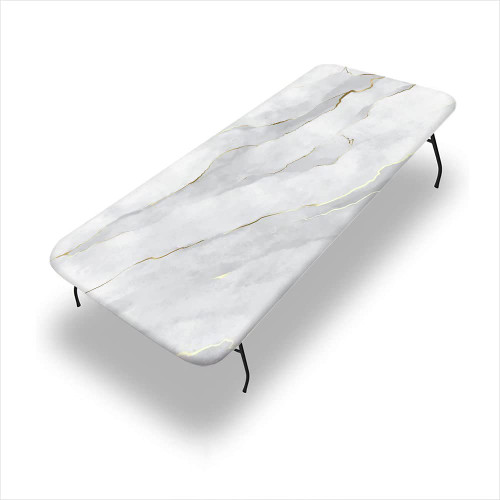 DWADW Marble Tablecloth for Folding Table, Waterproof and wipeable Cloth Cover, Suitable for Rectangular Table Home Interior, 30"x 72" Table Cover for 6ft Folding Table