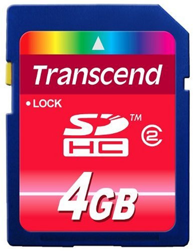 Transcend 4 GB SDHC Class 2 Flash Memory Card TS4GSDHC2 (Red)