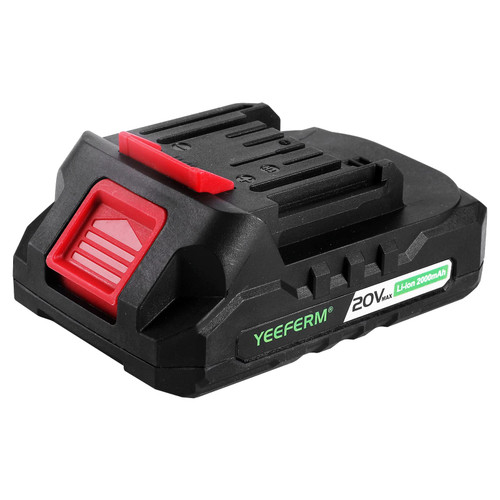 YEEFERM 20V 2.0 Ah Lithium Ion Battery Pack, Rechargeable Replacement Battery, for All 20V Cordless Power Tools