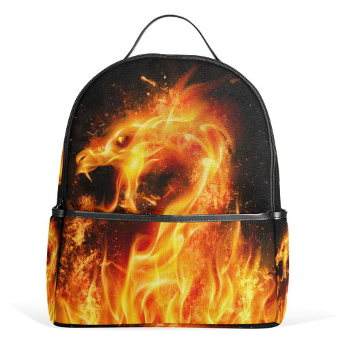 Fire Dragon Head Funny Backpack Bookbags Daypack Kids Girls Boys Galaxy Animal Backpacks Laptop Bags School Purse Travel Sports Water Resistant Men Women