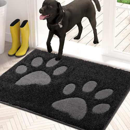 PURRUGS Dirt Trapper Door mat 20" x 31.5", Non-Skid/Slip Machine Washable Microfiber Entryway Rug, Dog Door Mat, Super Absorbent Welcome mat for Muddy Wet Shoes and Paws, Charcoal PURRUGS Dirt Trapper Door mat 20" x 31.5", Non-Skid/Slip Machine Washable Microfiber Entryway Rug, Dog Door Mat, Super Absorbent Welcome mat for Muddy Wet Shoes and Paws, Charcoal