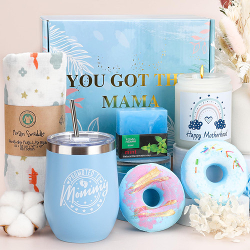 New Mom Gifts,Christmas Gifts for New Mom,New Mom Gifts for Women After Birth,Gender Reveal Gifts for Mom To Be,Relaxing Spa Gifts for New Moms,Pregnancy Reveal Tumbler Gifts Ideas for First Time Moms