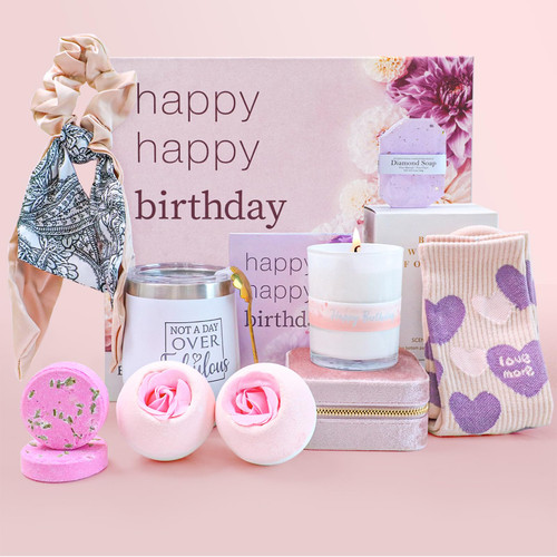 Birthday Gifts for Women, Happy Birthday Gifts Basket for Women, Bath Relaxing Spa Gift Basket for Her Best Friend Birthday Gifts Who Have Everything Unique Christmas Gifts for Women Mom Sister