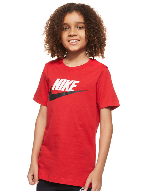 Nike Boy's NSW Futura Icon Tee (Little Kids/Big Kids) University Red/Black SM (8 Big Kid)