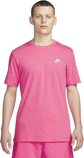 Nike Men's Sportswear Club T-Shirt (as1, Alpha, l, Regular, Regular, Pinksicle)