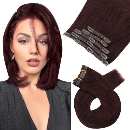 Moresoo Burgundy Hair Extensions Clip in Human Hair Dark Red Clip in Hair Extensions Real Human Hair Wine Red Hair Extensions Double Weft Human Hair Clip in Extensions for Women #99J 12inch 5Pcs 70G Moresoo Burgundy Hair Extensions Clip in Human Hair Dark Red Clip in Hair Extensions Real Human Hair Wine Red Hair Extensions Double Weft Human Hair Clip in Extensions for Women #99J 12inch 5Pcs 70G