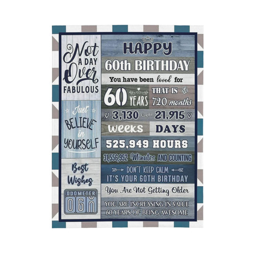 MIGWKOYR 60th Birthday Gifts Women Blanket 50 * 60, Happy 60th Birthday Gift Ideas, 60th Birthday Decorations, Gifts for Women Turning 60, Gifts for 60-Year-Old, Best Birthday Present Throw Blanket.