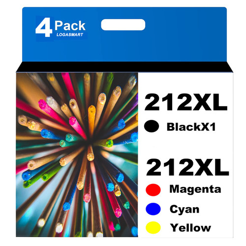 212XL Remanufactured for Epson 212 Ink Cartridges for Expression Home Epson XP-4100 Epson XP-4105 Workforce WF-2830 WF-2850 Printer New Upgraded Chips 4 Pack BCMY