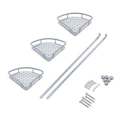 Triangular Shower Caddy Shelf Bathroom Corner Bath Rack Storage Holder Organizer