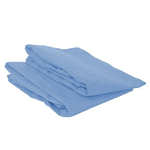 Bacati Mix and Match Solid Crib Fitted Sheet, Blue, 2 Count