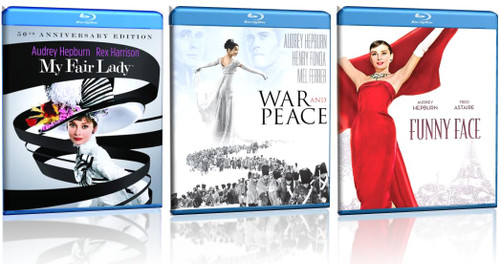 Audrey Hepburn 3-Film Blu-ray Collection: Funny Face / War and Peace & My Fair Lady [Triple Feature Blu-ray Movie Set] Region 1/A