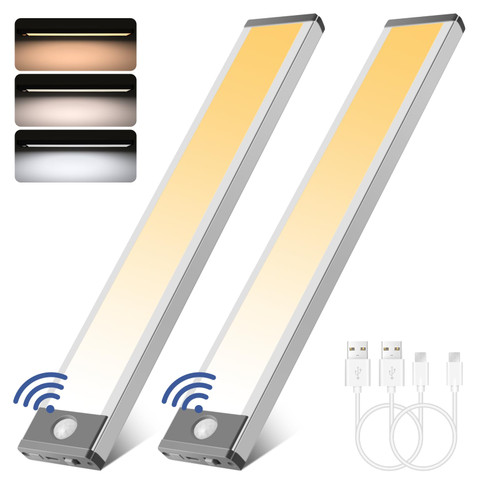 FUDESY 90 LED Under Cabinet Lights, Motion Sensor Light Indoor, Wireless USB Rechargeable Battery Operated Closet Lighting, Dimmable Magnetic Motion Activated Night Lights for Kitchen Stairs Wardrobe