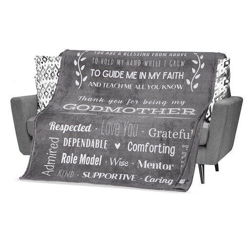 Godmother Gift, Godmother Blanket from Godchild, Godmother Mothers Day Gifts from Godson, Goddaughter for Birthday, God Mother Throw 60 x 50 Inches (Grey) Godmother Gift, Godmother Blanket from Godchild, Godmother Mothers Day Gifts from Godson, Goddaughter for Birthday, God Mother Throw 60 x 50 Inches (Grey)