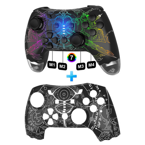 DYONDER Switch Controller, Wireless Switch Pro Controller for Switch/Switch Lite/Switch OLED, Wireless Gamepad for PC/iOS/Android with RGB/Programmable/Motion Control/Vibration/Turbo/Wakeup(Black)