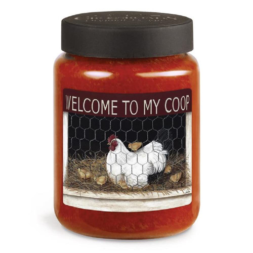 Crossroads CCR-DS546 Welcome to My Coop Cranberry Cider Jar Candle, 26 oz