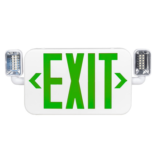 Ciata Ultra Bright Slim Rechargeable Indoor Exit Lights, Emergency Light Combo Sign Fixture Hardwired with Battery Powered Backup, Fire Exit Sign with Lights, Led Exit Signs with Battery Backup, Green
