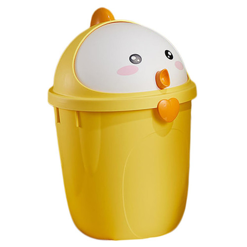 BUGUUYO Trash can with lid Bins Small Trash can trashcan Garbage can Chick Modeling Trash can Household Waste Bucket Tabletop Trash can Bucket for Trash Chicken pp Desk Office