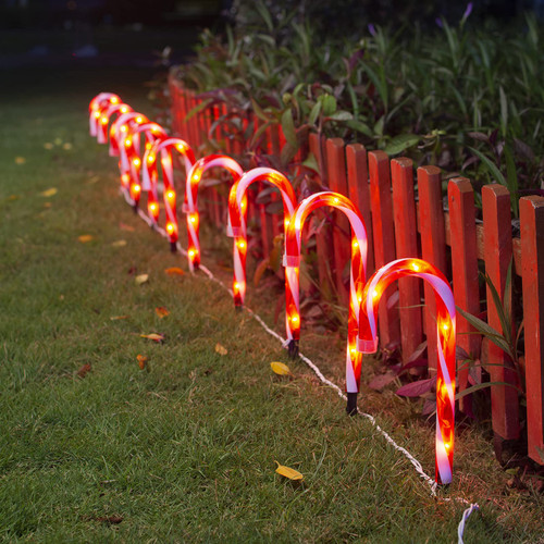 Candy Cane Christmas Lights Outdoor Decorations, Set of 10 Candy Cane Lights Outdoor Pathway for Christmas Candy Decorations,10 inch Lighted Candy Canes Outdoor Christmas Decorations Yard Candy Cane Christmas Lights Outdoor Decorations, Set of 10 Candy Cane Lights Outdoor Pathway for Christmas Candy Decorations,10 inch Lighted Candy Canes Outdoor Christmas Decorations Yard