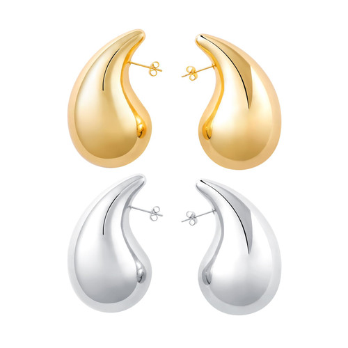 Ascona Earring Dupes Extra Large Chunky Gold Hoop Earrings for Women Girls, Lightweight Tear Drop Waterdrop Earrings Set Fashion Jewelry (Silver Gold) Ascona Earring Dupes Extra Large Chunky Gold Hoop Earrings for Women Girls, Lightweight Tear Drop Waterdrop Earrings Set Fashion Jewelry (Silver Gold)