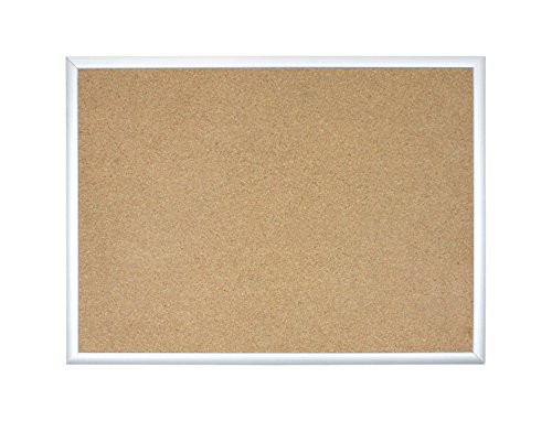 U Brands Basics Cork Bulletin Board, 35 x 23 Inches, Silver Aluminum Frame