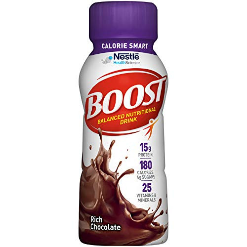 Boost Calorie Smart Balanced Nutritional Drink, Rich Chocolate, 8 Fl. Oz Bottle, 24 Pack (Packaging May Vary)