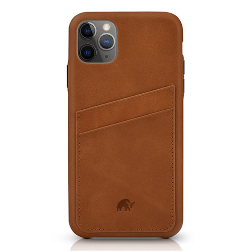 Bullstrap Premium Leather Portfolio Phone Case Compatible with Apple iPhone 11 Pro, Sienna Brown