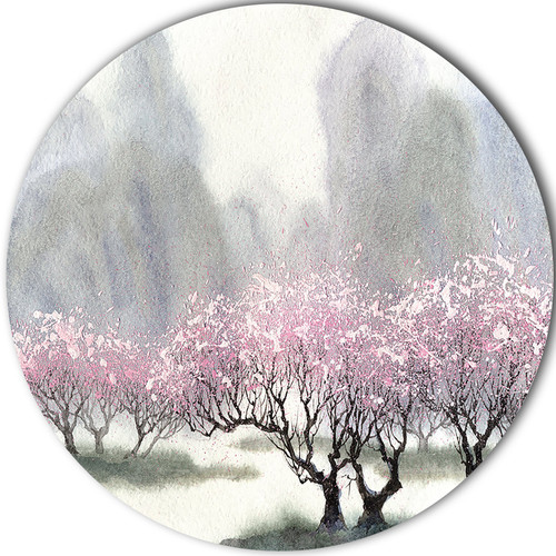 Designart MT6357-C23 Metal Wall Art-Disc of 23 inch, 23X23-Disc, Pink/Blue