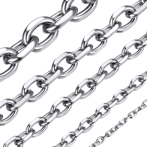Cable Mens Chains Stainless Steel Rolo Link Chain Necklace 12mm 26 inches.