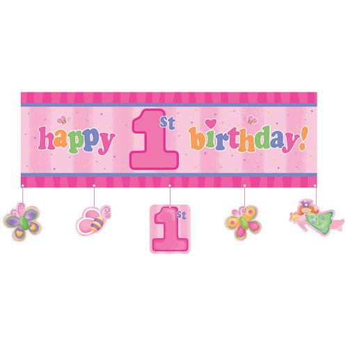 Party Banner, Fun at One Happy First Birthday Girl