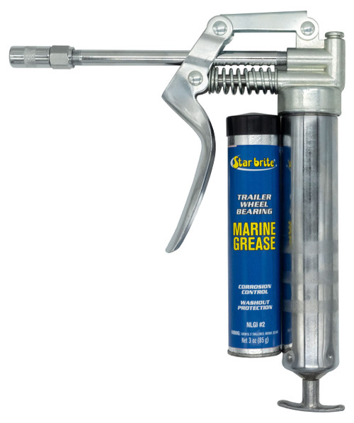STAR BRITE Pistol Grease Gun with 3 OZ. Cartridge (028703),Silver