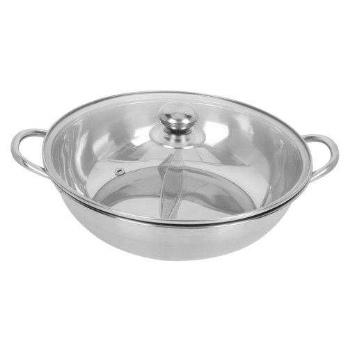 1 Set mandarin pot pans with lids nonstick frying pan with lid fry pan with lid shabu shabu pot Divider hot Pot shabu pot with lid Kitchenware Stainless Steel Pot Soup Pot
