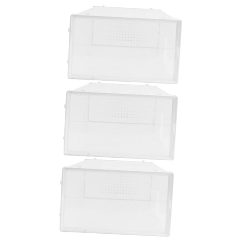 Zerodeko 3 pcs plastic shoe box stackable shoe plastic shoe bin Shoe Rack Shoe Container Transparent sneaker storage case plastic shoe saver boots thicken clamshell front shoe white