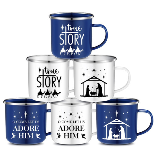 Sliner 6 Pcs Christmas Nativity Scene Mugs 11.83 oz Christmas Holiday Coffee Mugs with Handle Jesuit Enamel Coffee Mug Santa Enamel Tea Cups for Coffee Hot Chocolate Women Coworkers Gifts Camping Sliner 6 Pcs Christmas Nativity Scene Mugs 11.83 oz Christmas Holiday Coffee Mugs with Handle Jesuit Enamel Coffee Mug Santa Enamel Tea Cups for Coffee Hot Chocolate Women Coworkers Gifts Camping