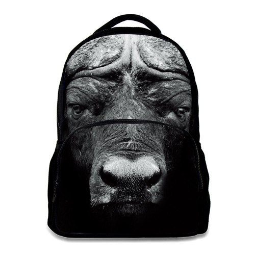 HW Animal School Bag,School College Backpack,Teenagers Casual Daypack,17 Inch Laptop Backpack for Men (Buffalo)